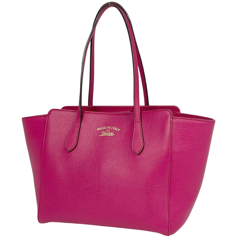 Gucci Swing Tote Bag Leather Pink